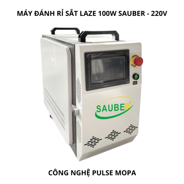 Máy đánh rỉ sắt laze 100W Sauber công nghệ Pulse MOPA